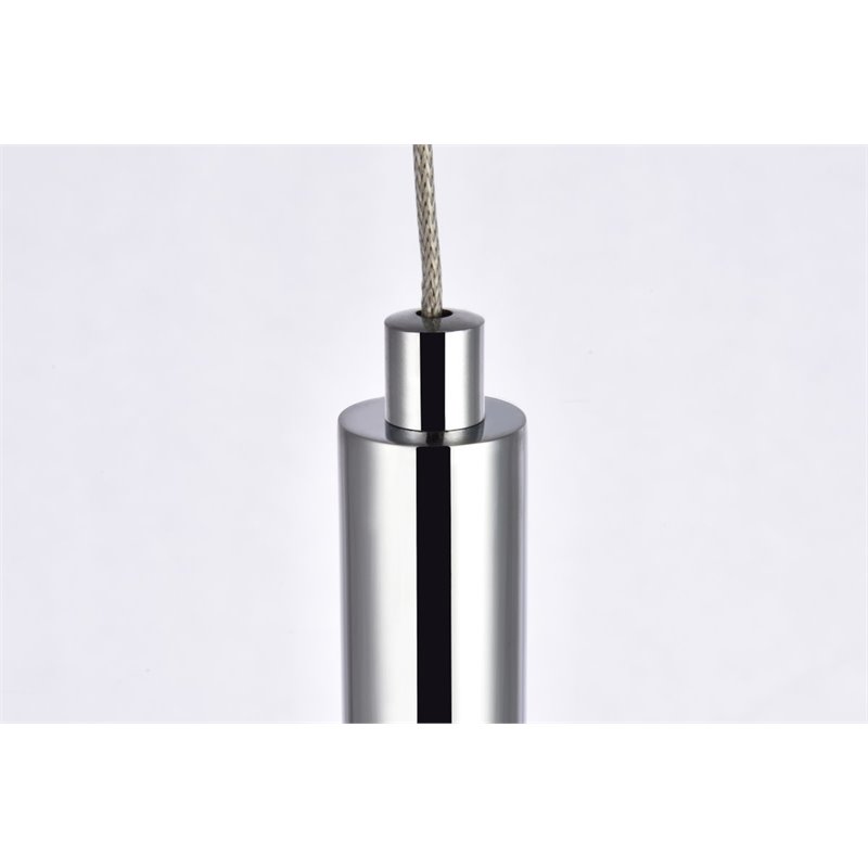 Elegant Lighting Ruelle 3-Lights Modern Aluminum and Metal Pendant in Chrome