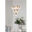 Elegant Lighting Eren 10-Light Stainless Steel and Glass Pendant in Gold