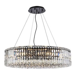 Elegant Lighting Maxime 32&quot Metal and Crystal Chandelier in Black