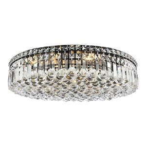 Elegant Lighting Maxime 24&quot Metal and Crystal Flush Mount in Black