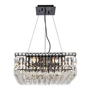 Elegant Lighting Maxime 20&quot Metal and Crystal Chandelier in Black Finish