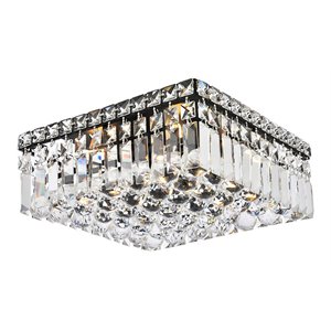 Elegant Lighting Maxime 12&quot Metal and Crystal Flush Mount in Black Finish