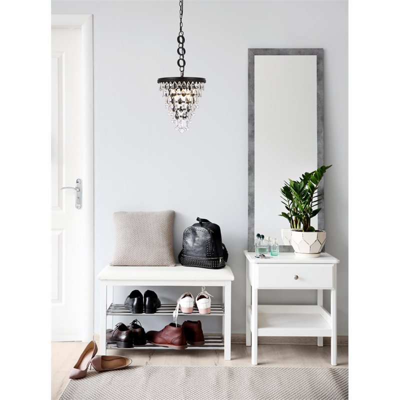 Elegant Lighting Nordic 3-Lights Contemporary Iron and Glass Pendant in Black