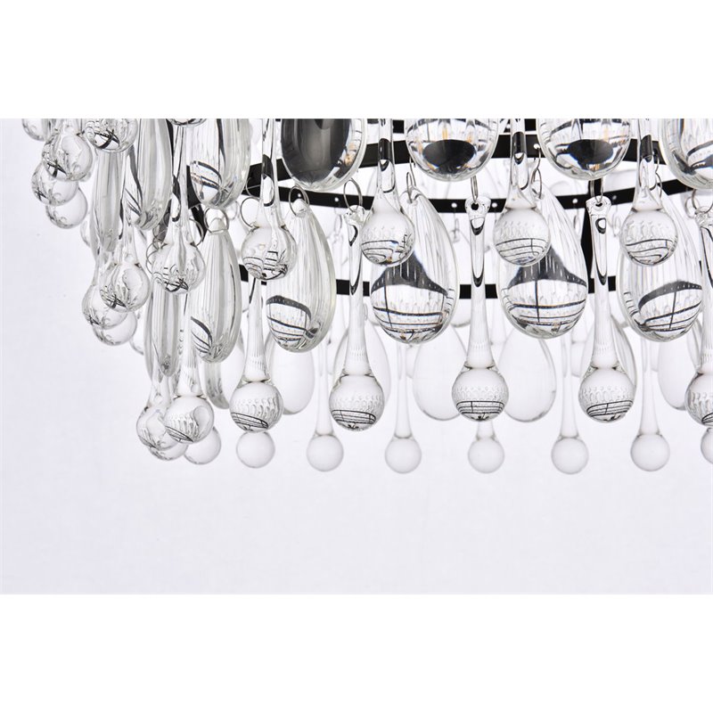 Elegant Lighting Nordic 5-Light Contemporary Iron and Glass Pendant in Black