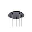 Elegant Lighting Eren 5-Light Stainless Steel and Crystal Glass Pendant in Black