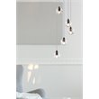 Elegant Lighting Eren 5-Light Stainless Steel and Crystal Glass Pendant in Black