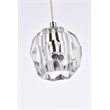 Elegant Lighting Eren 1-Light Stainless Steel and Glass Pendant in Chrome