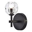 Elegant Lighting Eren 1-Light Stainless Steel and Glass Wall Sconce in Black