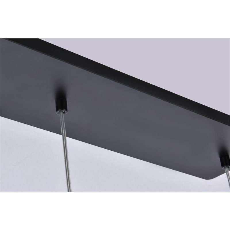 Elegant Lighting Eren 3-Light Stainless Steel and Glass Pendant in Black