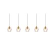Elegant Lighting Eren 5-Light Stainless Steel and Crystal Glass Pendant in Gold