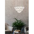 Elegant Lighting Eren 24-Light Stainless Steel and Glass Pendant in Chrome