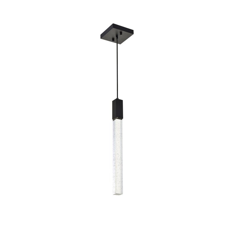 Elegant Lighting Weston 1-Light Modern Metal and Crystal Pendant in Black
