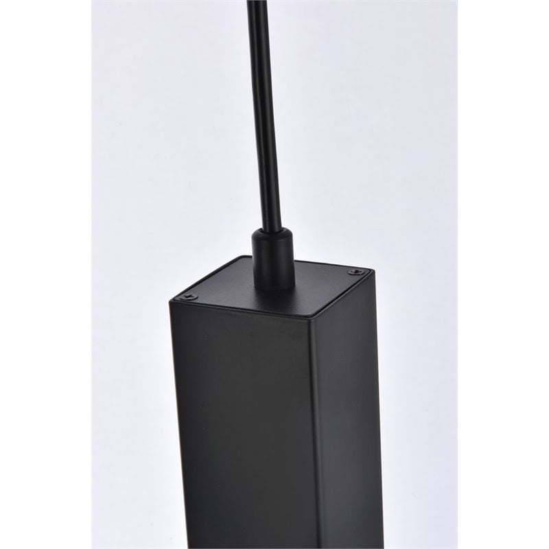 Elegant Lighting Weston 1-Light Modern Metal and Crystal Pendant in Black