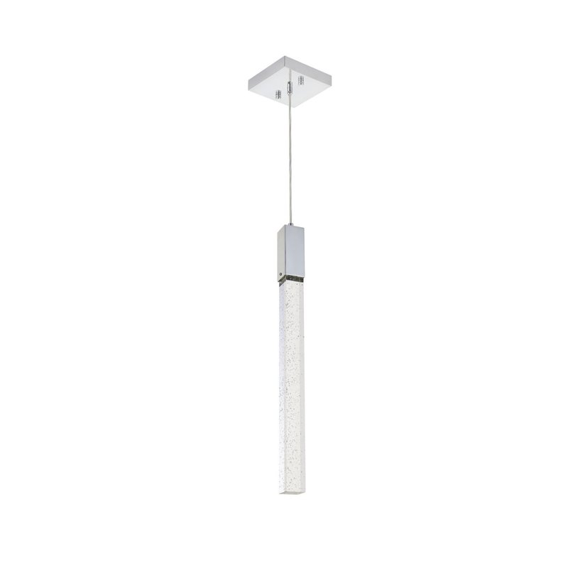 Elegant Lighting Weston 1-Light Modern Metal and Crystal Pendant in Chrome