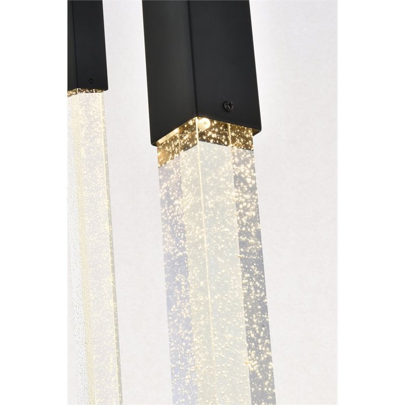 Elegant Lighting Weston 8-Lights Modern Metal and Crystal Pendant in Black