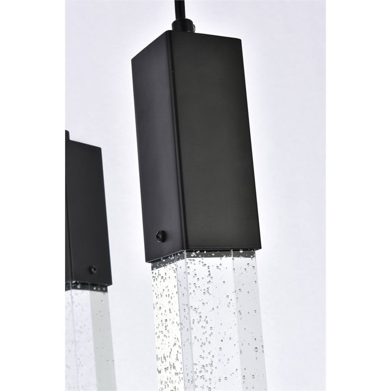 Elegant Lighting Weston 8-Lights Modern Metal and Crystal Pendant in Black