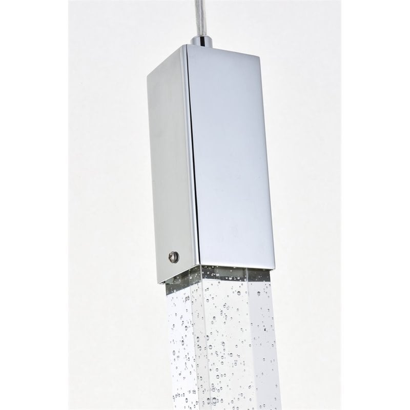 Elegant Lighting Weston 10-Lights Modern Metal and Crystal Pendant in Chrome