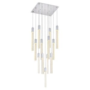 Elegant Lighting Weston 13-Light Modern Metal and Crystal Pendant in Chrome