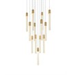Elegant Lighting Weston 13-Light Modern Metal and Crystal Pendant in Satin Gold