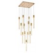 Elegant Lighting Weston 13-Light Modern Metal and Crystal Pendant in Satin Gold