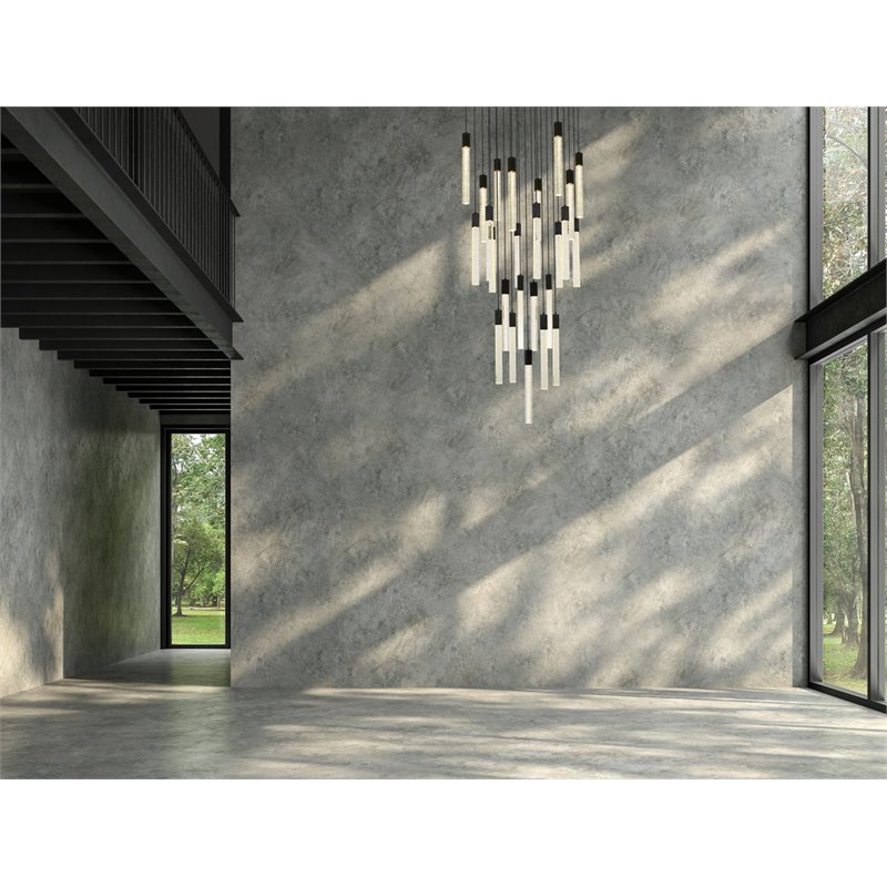 Elegant Lighting Weston 25-Light Modern Metal and Crystal Pendant in Black