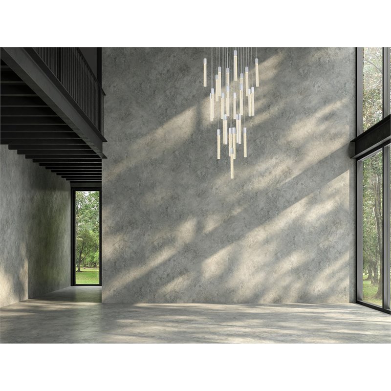 Elegant Lighting Weston 25-Light Modern Metal and Crystal Pendant in Chrome