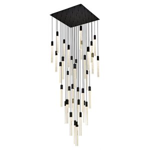 Elegant Lighting Weston 36-Lights Modern Metal and Crystal Pendant in Black