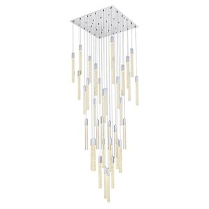 Elegant Lighting Weston 36-Lights Modern Metal and Crystal Pendant in Chrome