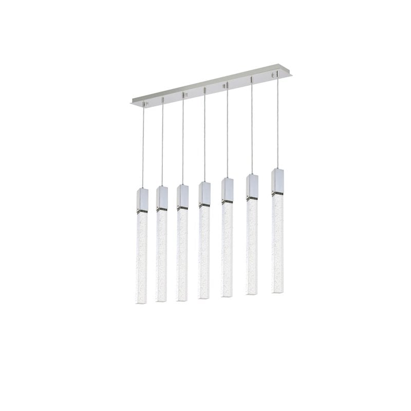 Elegant Lighting Weston 7-Lights Modern Metal and Crystal Pendant in Chrome
