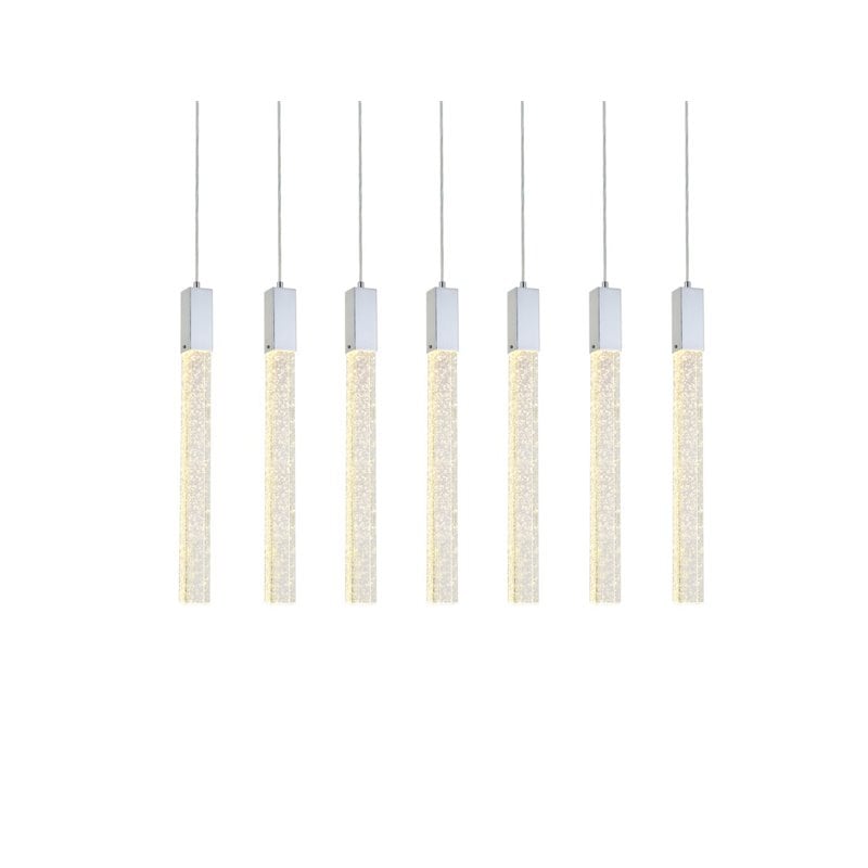 Elegant Lighting Weston 7-Lights Modern Metal and Crystal Pendant in Chrome