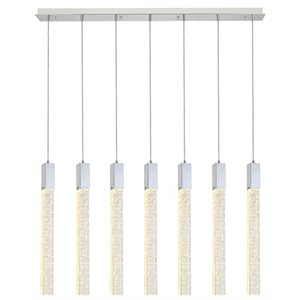 Elegant Lighting Weston 7-Lights Modern Metal and Crystal Pendant in Chrome