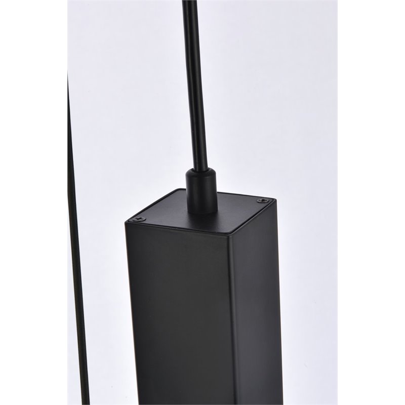 Elegant Lighting Weston 3-Light Modern Metal and Crystal Pendant in Black