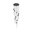 Elegant Lighting Weston 9-Lights Modern Metal and Crystal Pendant in Black
