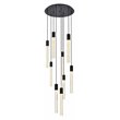 Elegant Lighting Weston 9-Lights Modern Metal and Crystal Pendant in Black