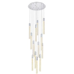 Elegant Lighting Weston 13-Lights Modern Metal and Crystal Pendant in Chrome