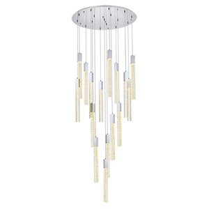 Elegant Lighting Weston 16-Lights Modern Metal and Crystal Pendant in Chrome
