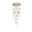 Elegant Lighting Weston 25-Lights Modern Metal and Crystal Pendant in Satin Gold