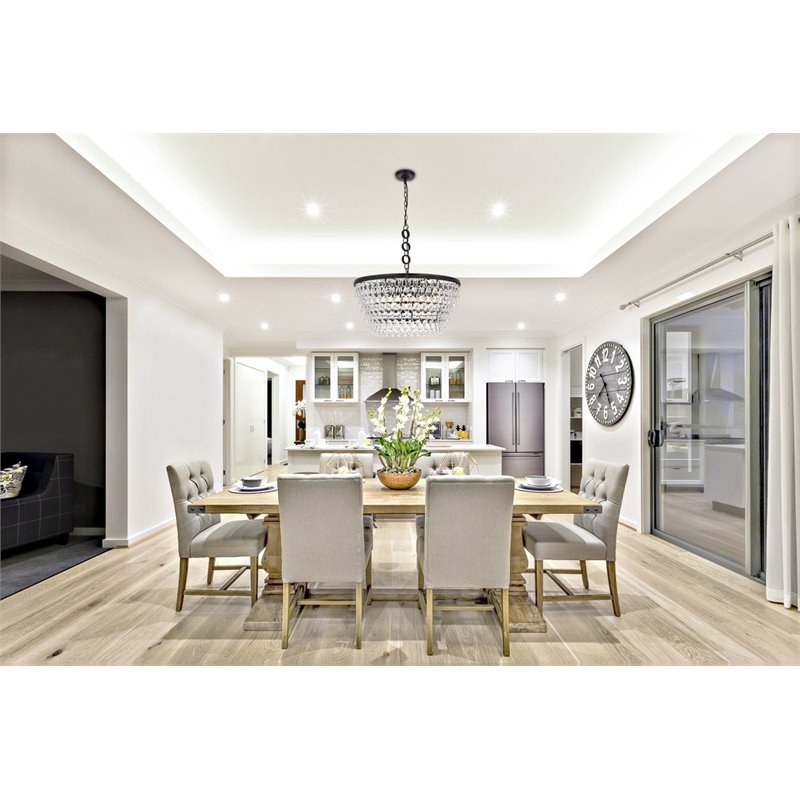 Elegant Lighting Nordic 6 Lights Iron and Crystal Chandelier in Black