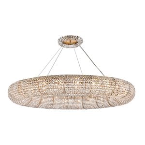 Elegant Lighting Paris 24 Lights Iron and Crystal Royal Cut Chandelier in Brass
