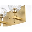Elegant Lighting Graham 2-Light Modern Crystal Wall Sconce in Gold