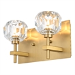 Elegant Lighting Graham 2-Light Modern Crystal Wall Sconce in Gold