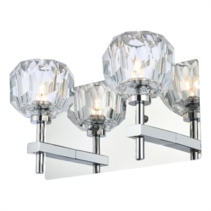 Elegant Lighting Graham 2-Light Crystal/Iron Wall Sconce in Chrome