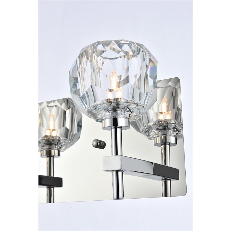 Elegant Lighting Graham 4-Light Crystal/Iron Wall Sconce in Chrome