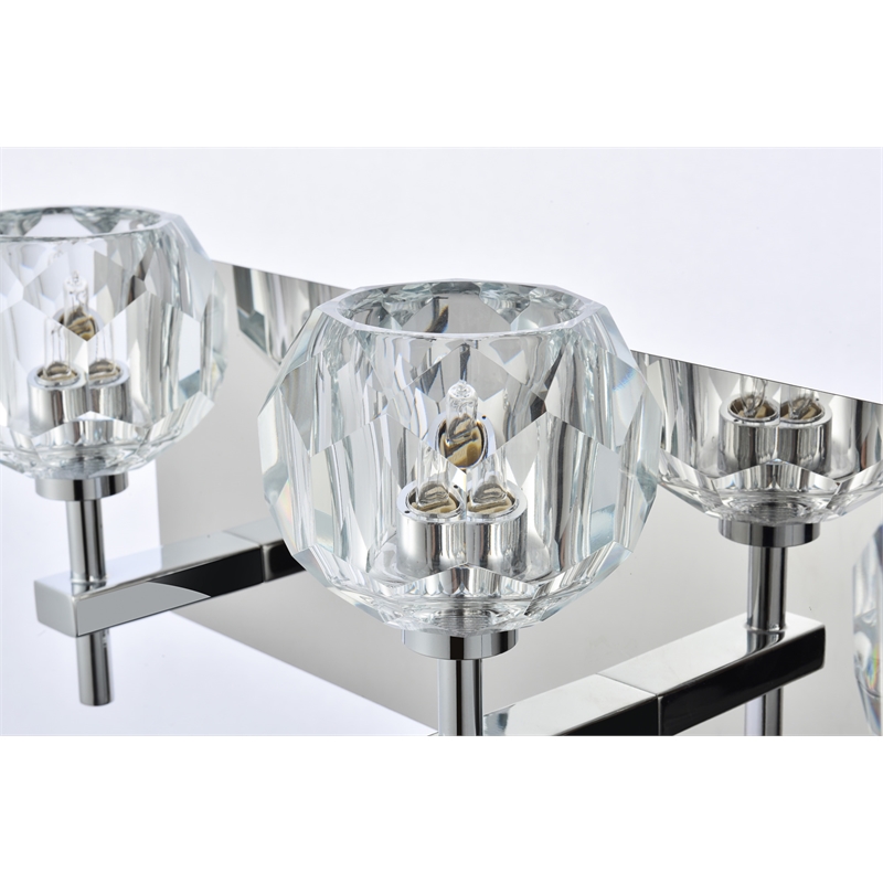 Elegant Lighting Graham 4-Light Crystal/Iron Wall Sconce in Chrome
