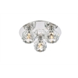 Elegant Lighting Graham 3-Light Crystal/Iron Ceiling Lamp in Chrome
