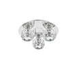 Elegant Lighting Graham 3-Light Crystal/Iron Ceiling Lamp in Chrome