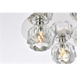 Elegant Lighting Graham 3-Light Crystal/Iron Ceiling Lamp in Chrome