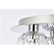 Elegant Lighting Graham 3-Light Crystal/Iron Ceiling Lamp in Chrome