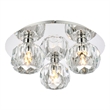 Elegant Lighting Graham 3-Light Crystal/Iron Ceiling Lamp in Chrome