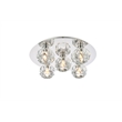 Elegant Lighting Graham 5-Light Crystal/Iron Ceiling Lamp in Chrome